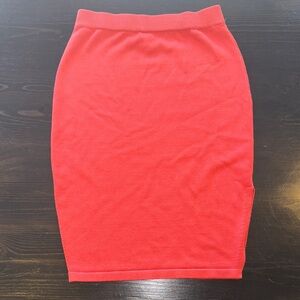Burnt Orange Pencil Skirt with Side Slit - Women